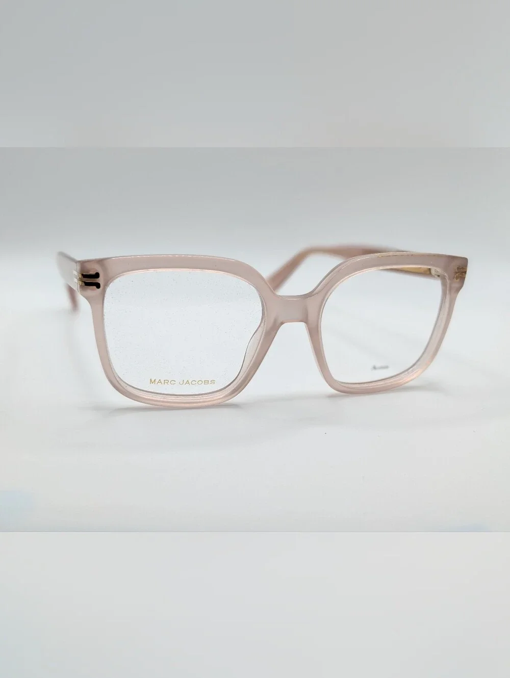 NWT Marc Jacobs MARC 1054 Square Acetate Eyeglasses Translucent Pink Nude + Case